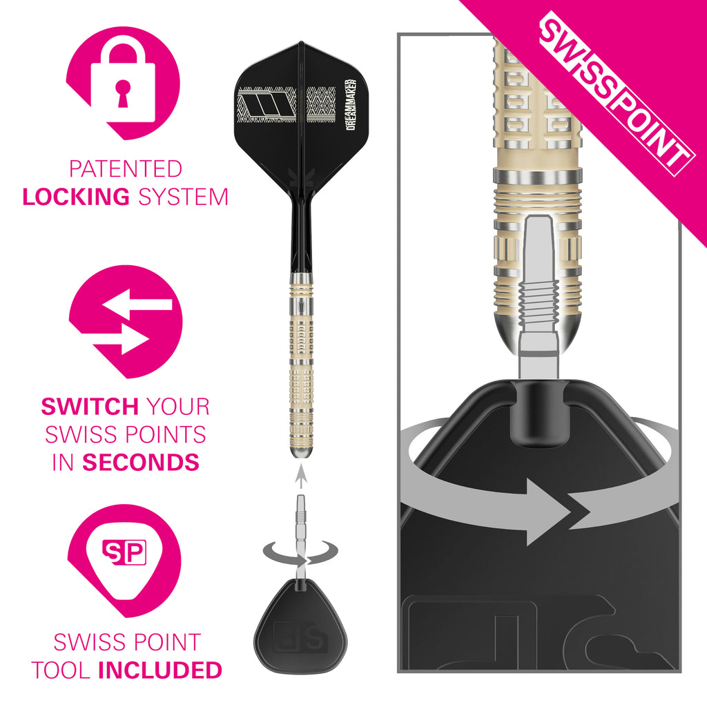 TARGET - 23g - Dimitri Van Den Bergh 95K - Steel Tip Swiss Point - 95% Tungsten Darts