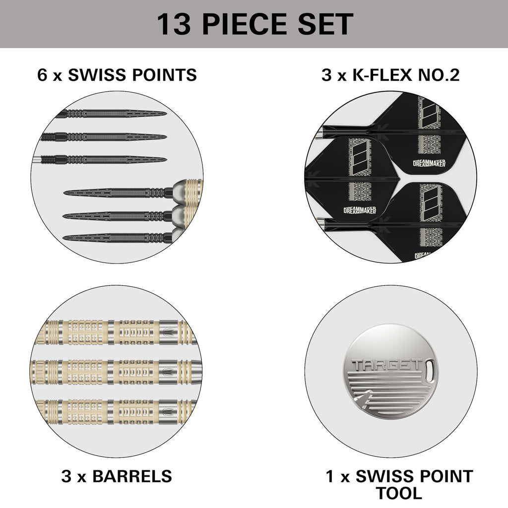 TARGET - 23g - Dimitri Van Den Bergh 95K - Steel Tip Swiss Point - 95% Tungsten Darts