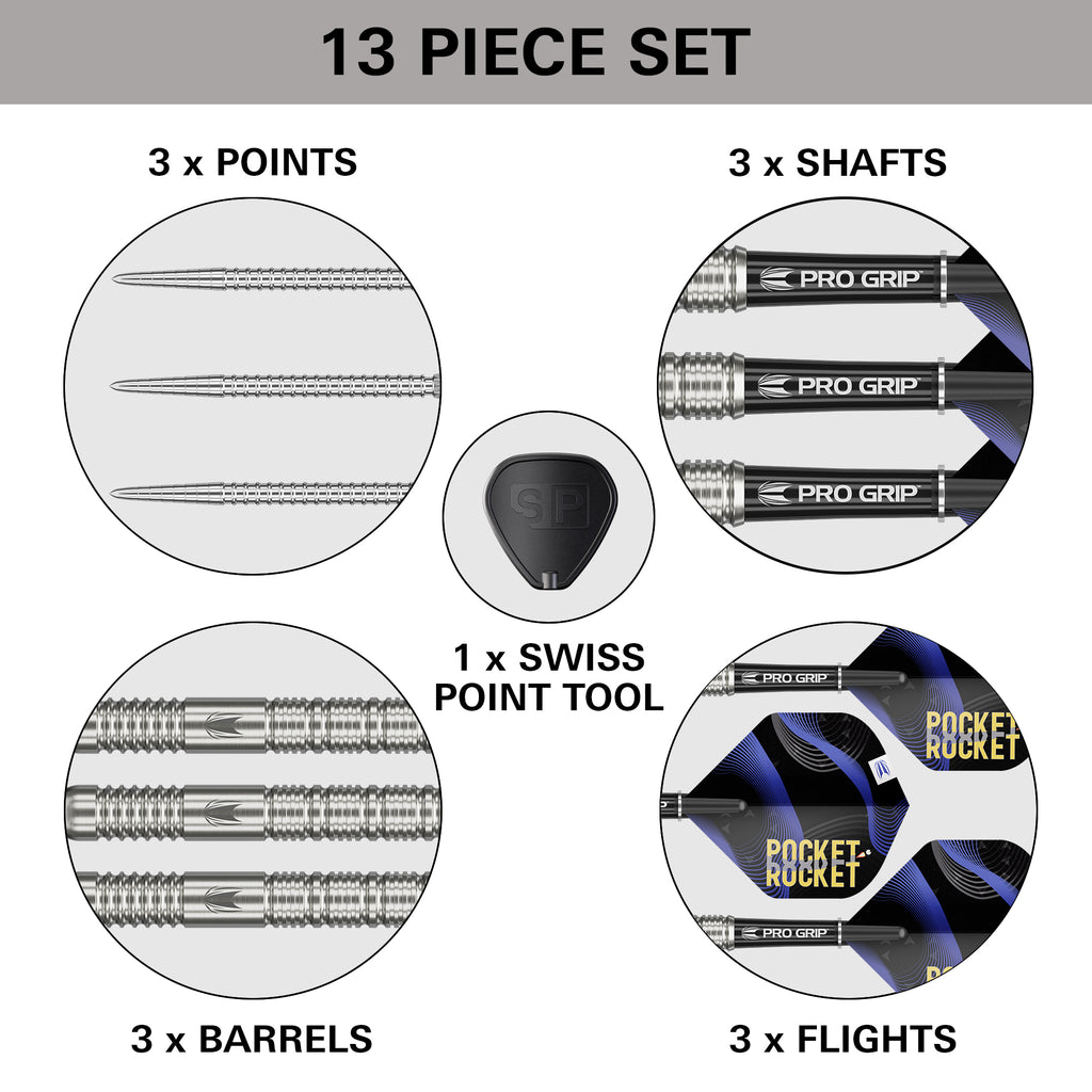 TARGET - Justin Hood - Steel Tip Swiss Point - 90% Tungsten Darts