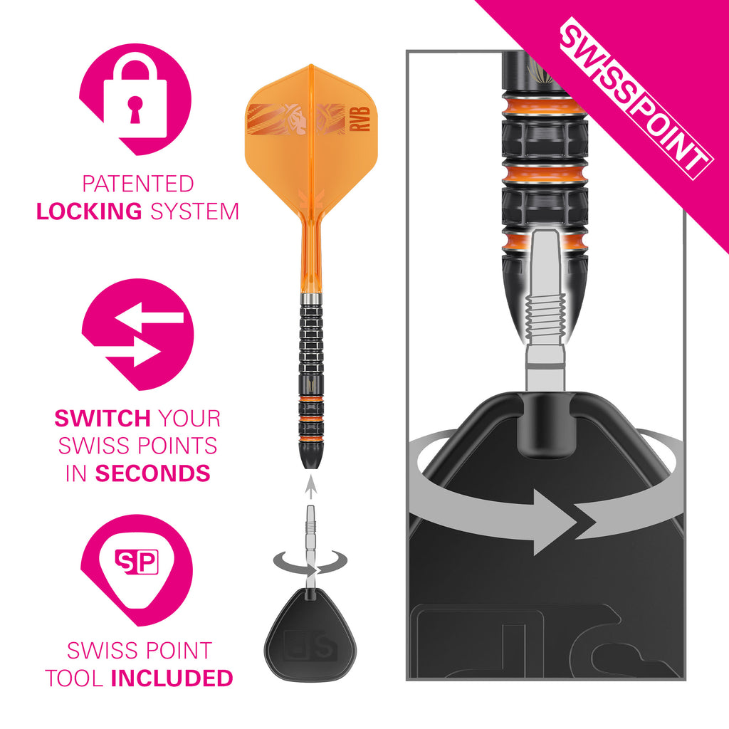 TARGET - Raymond Van Barneveld RVB - Steel Tip Swiss Point - 95% Tungsten Darts