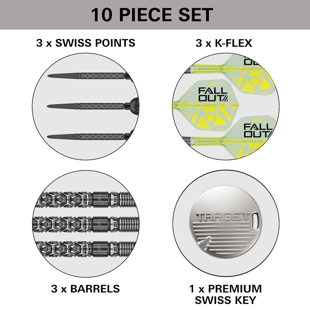 TARGET - Luke Littler Nuke Fallout - Steel Tip Swiss Point - 90% Tungsten Darts