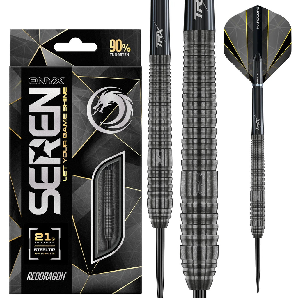 RED DRAGON - Seren 2 Onyx Black Darts - 90% Tungsten - 23g