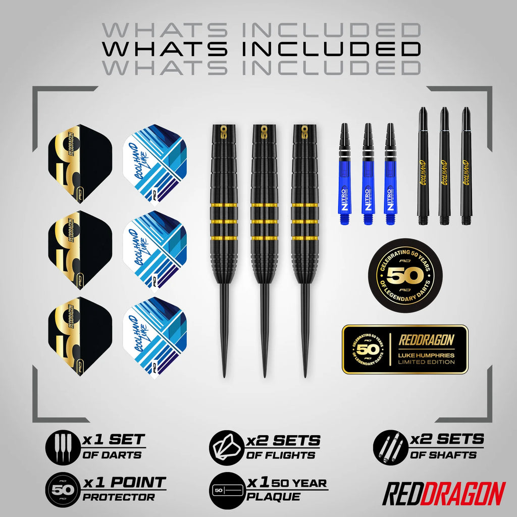RED DRAGON - Luke Humphries 50 YEARS Player Edition Darts - 90% Tungsten - 22g