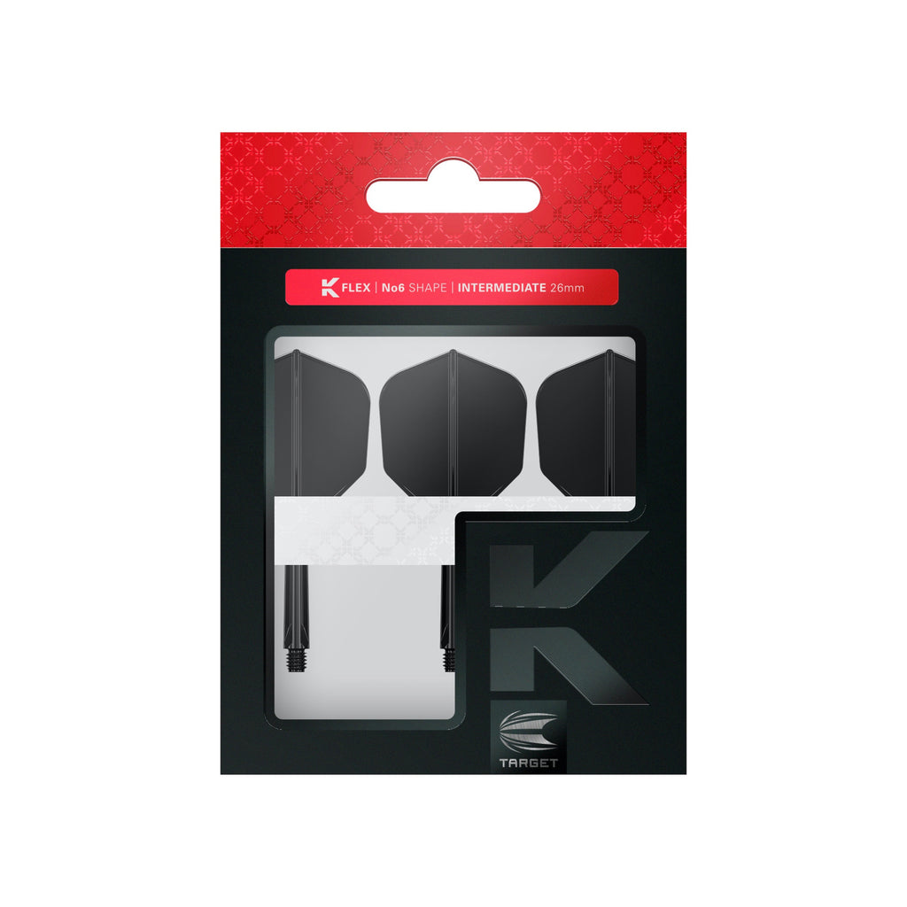 TARGET - K-FLEX All-In-One Moulded Flights NO6 Size - BLACK