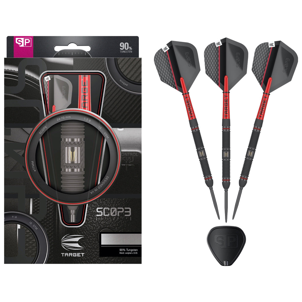 TARGET - Scope SP01 Swiss Point Steel Tip Darts - 90% Tungsten - 23g