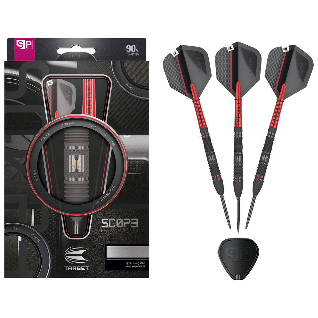 TARGET - Scope SP02 Swiss Point Steel Tip Darts - 90% Tungsten - 24g