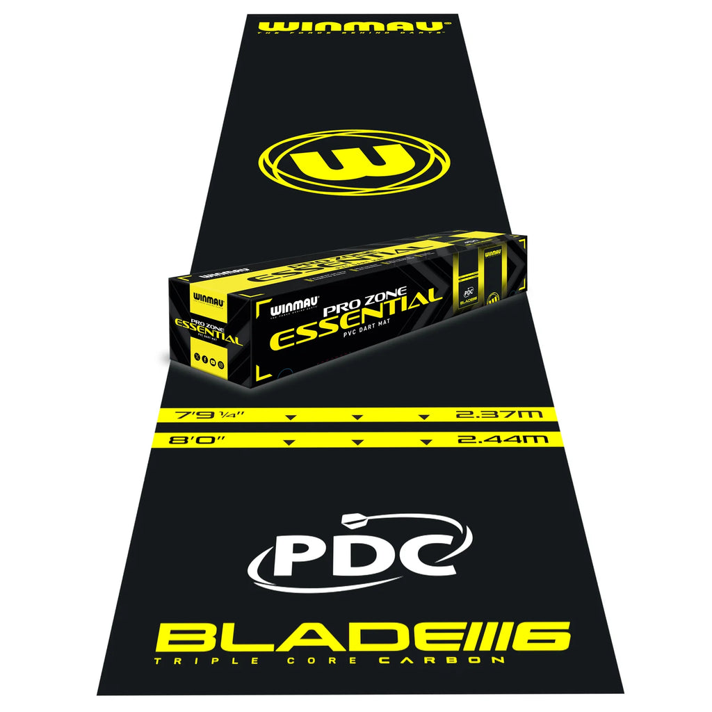 WINMAU -  PRO ZONE Essential PVC DART MAT - BLACK and YELLOW