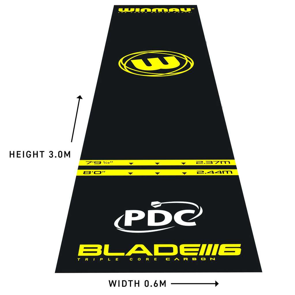 WINMAU -  PRO ZONE Essential PVC DART MAT - BLACK and YELLOW
