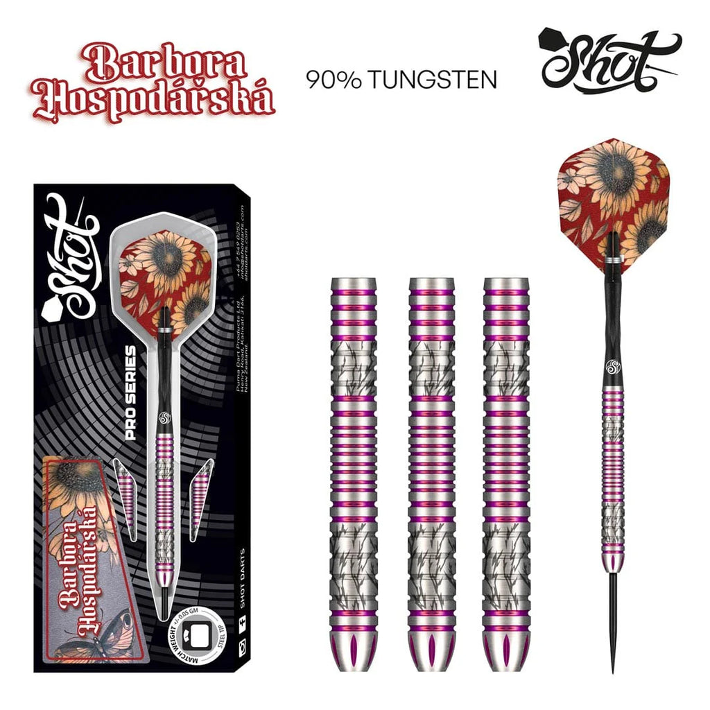 SHOT - BARBORA HOSPODARSKA 2.0 Darts Set - 90% Tungsten - 23g