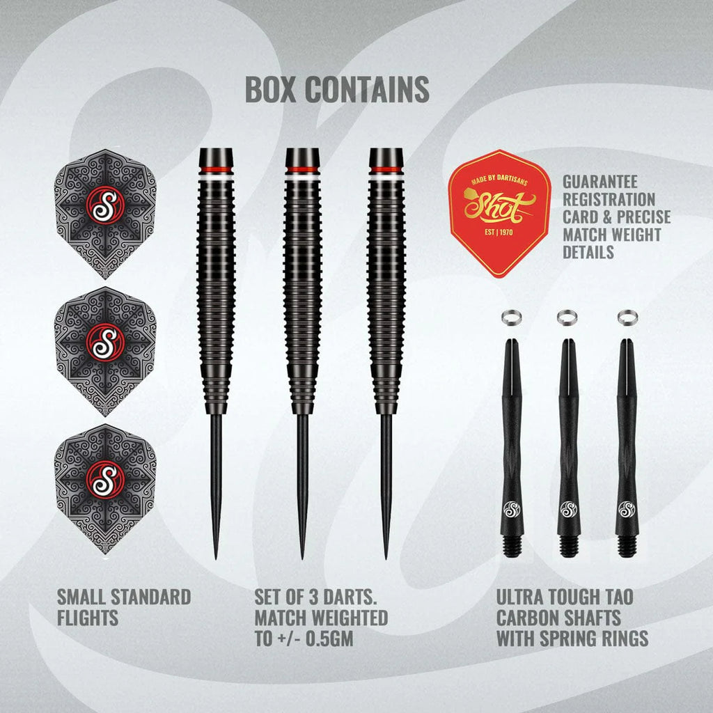 SHOT - 23g - Pro Series Carl Sneyd - 90% Tungsten - Steel Tip Darts Set