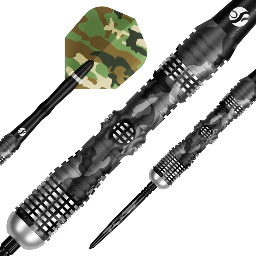 SHOT - 25g - Camo LONGSHOT Turbo Point Darts Set - 95% Tungsten