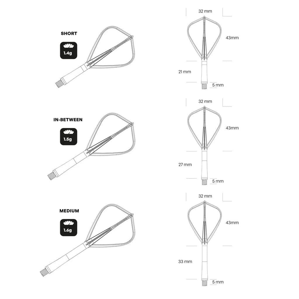 SHOT - FLIGHT DECK KITE - ONE PIECE Dart and Flight System - BLACK