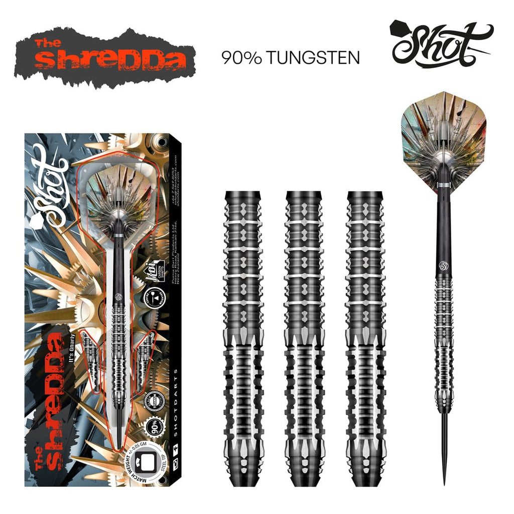 SHOT - Gnarly Shredda Steel Tip Darts - 90% Tungsten - 23g