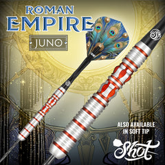 SHOT - Roman Empire Juno Steel Tip Darts - 90% Tungsten - 25g