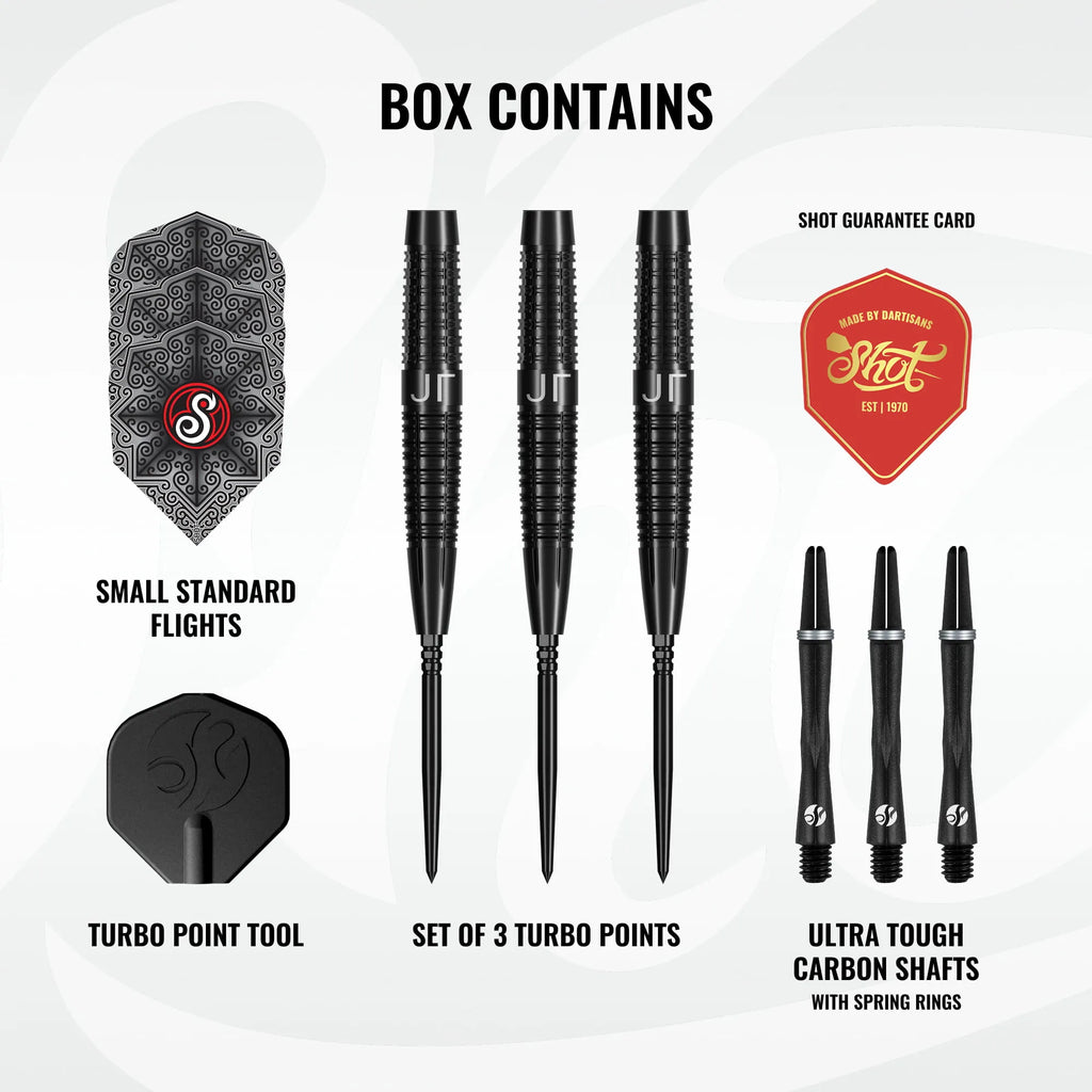 SHOT - 24g - JONNY TATA Darts Set - Turbo Point - 90% Tungsten