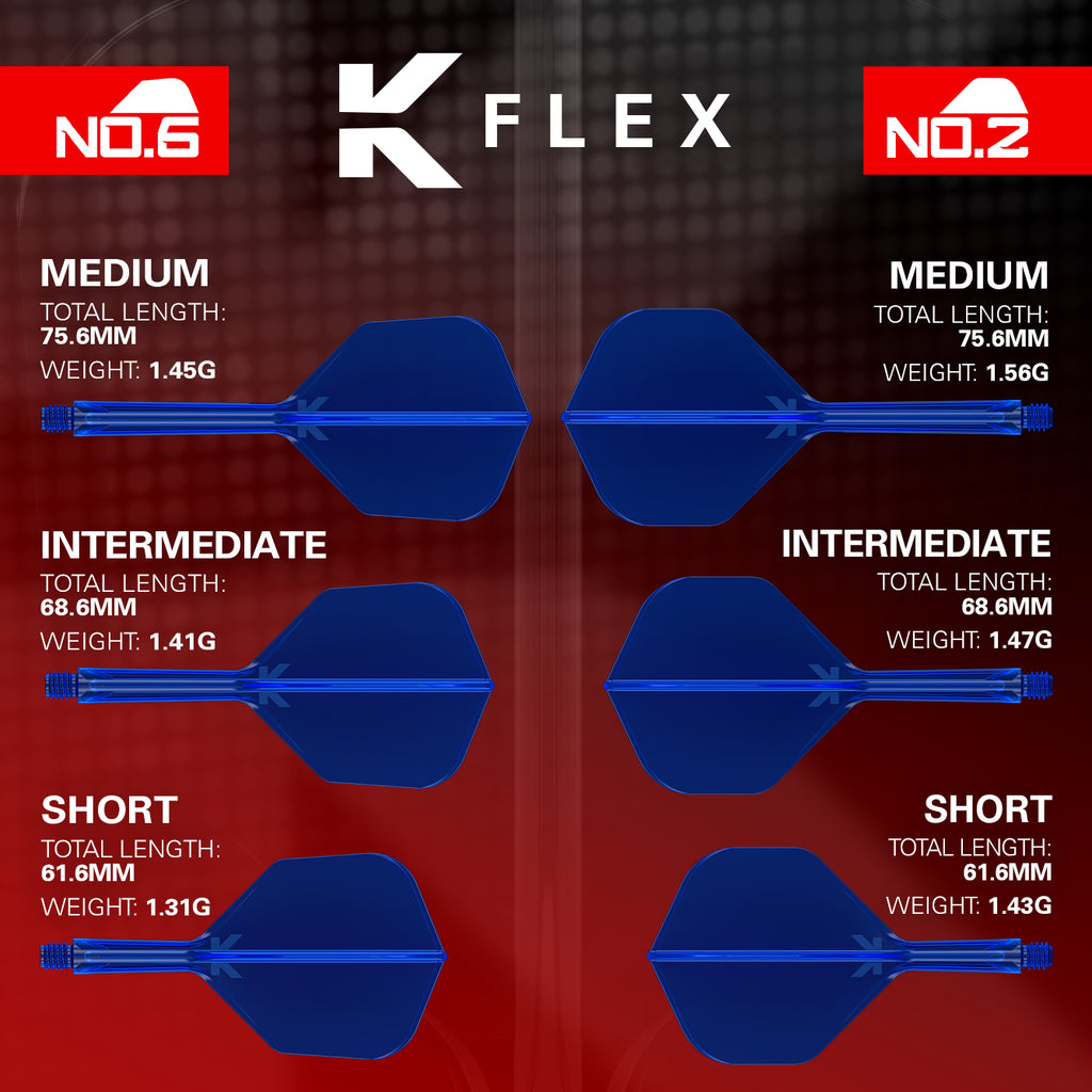 TARGET - K-FLEX All-In-One Moulded Flights NO2 Size - BLUE