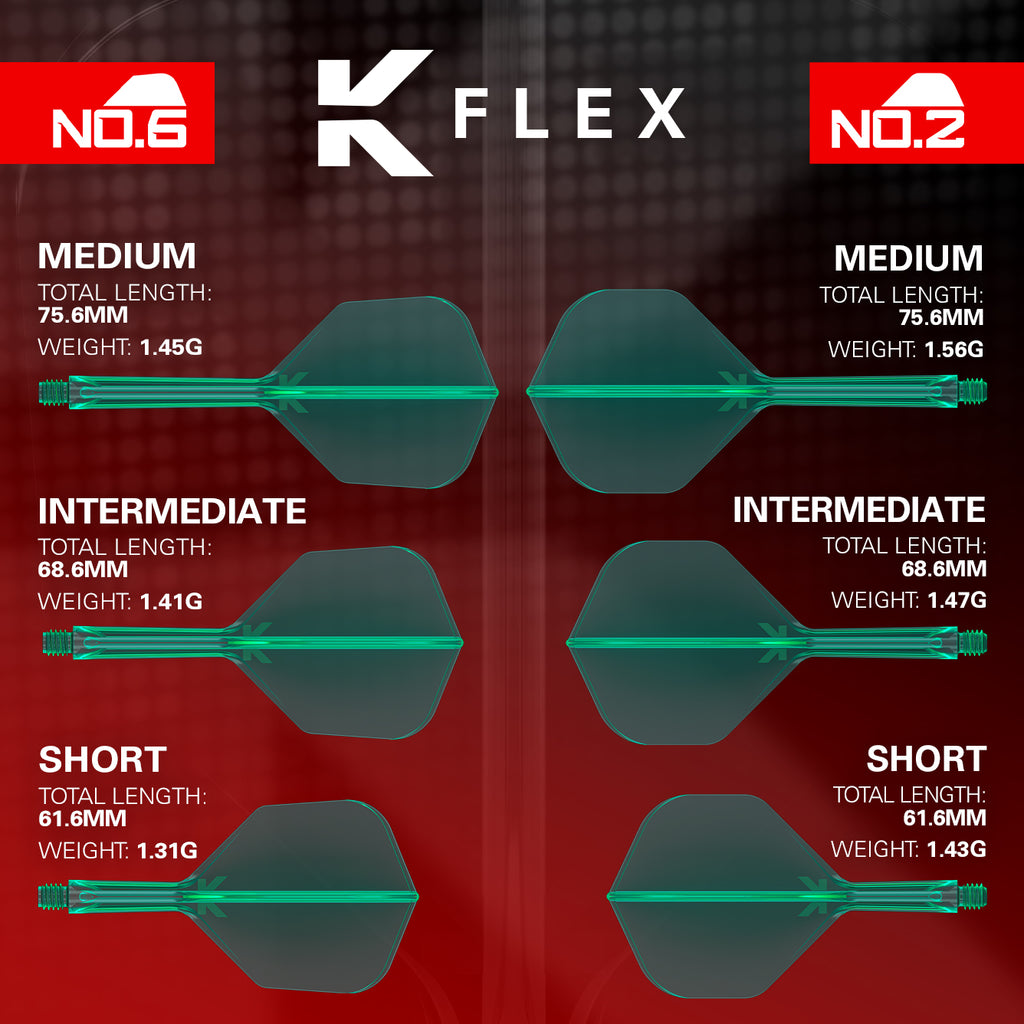 TARGET - K-FLEX All-In-One Moulded Flights NO2 Size - GREEN