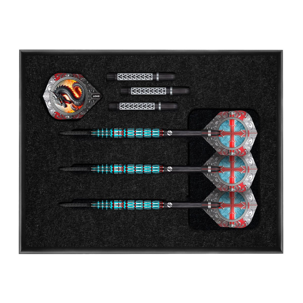 SHOT - 25g - Future Knights St George - 95% Tungsten - Steel Tip Darts Set
