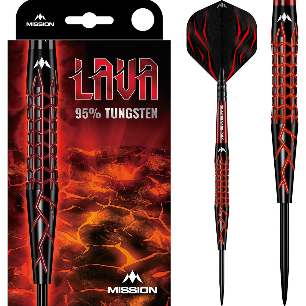 MISSION - Lava Darts - 95% Tungsten - Black & Red Electro 22/24g