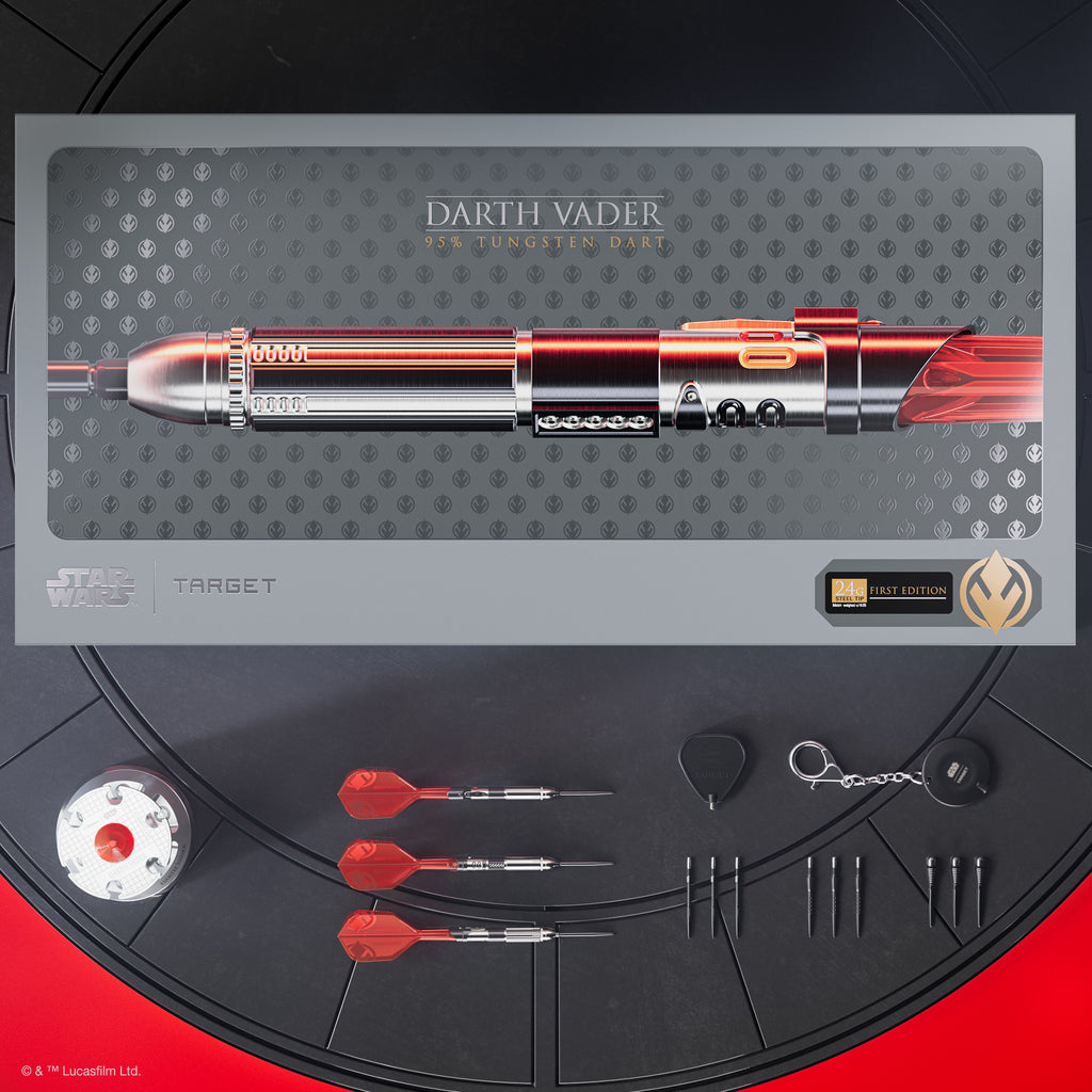 PRE ORDER FOR 11/11/25 - TARGET x STAR WARS - Darth Vader Light Sabre 24g - LIMITED EDITION - Steel Tip Swiss Point - 95% Tungsten Darts