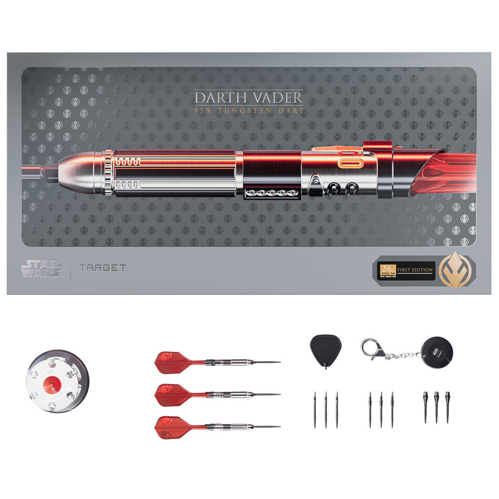 PRE ORDER FOR 11/11/25 - TARGET x STAR WARS - Darth Vader Light Sabre 24g - LIMITED EDITION - Steel Tip Swiss Point - 95% Tungsten Darts