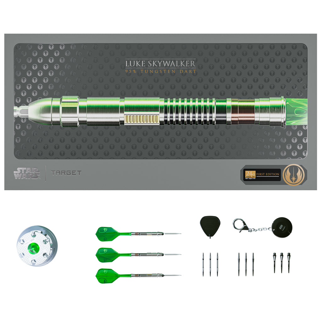 PRE ORDER FOR 11/11/25 - TARGET x STAR WARS - Luke Skywalker 'The Jedi Knight' Light Sabre 24g - LIMITED EDITION - Steel Tip Swiss Point - 95% Tungsten Darts