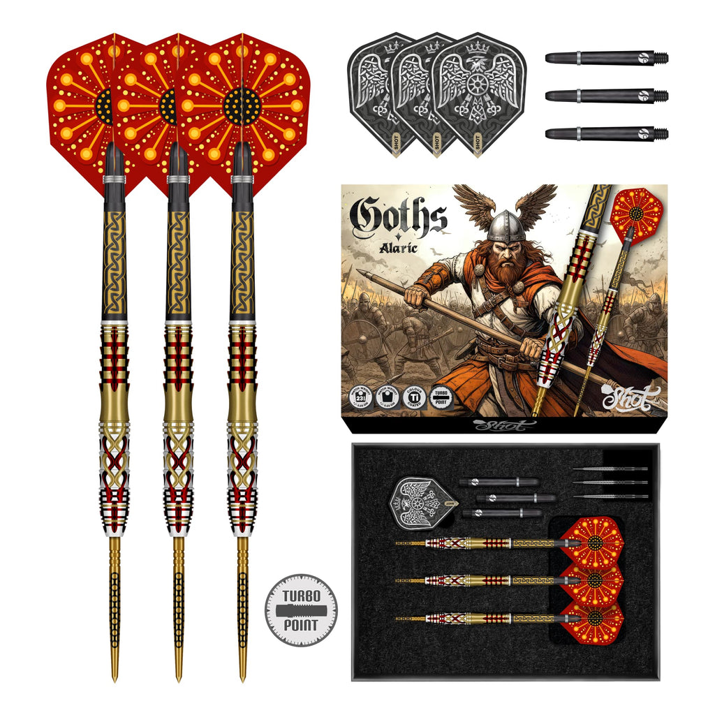 SHOT - Goths ALARIC Dart Set - 95% Tungsten - Turbo Point - 23g