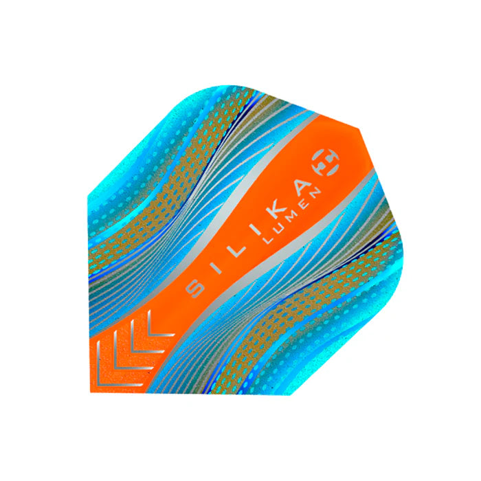 HARROWS - Silika Lumen Dart Flights - Aqua and Orange - Standard Small NO6 Shape