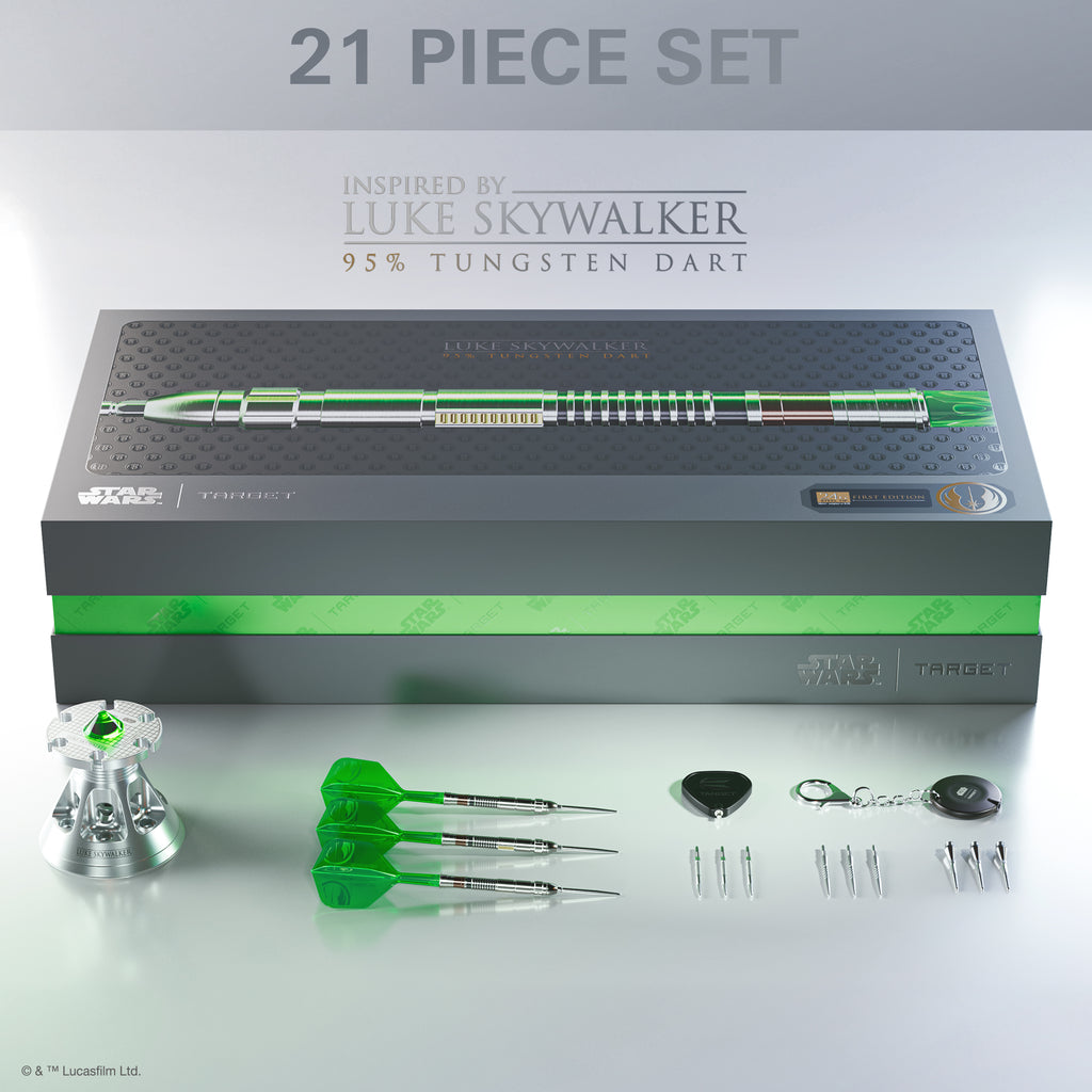 PRE ORDER FOR 11/11/25 - TARGET x STAR WARS - Luke Skywalker 'The Jedi Knight' Light Sabre 24g - LIMITED EDITION - Steel Tip Swiss Point - 95% Tungsten Darts