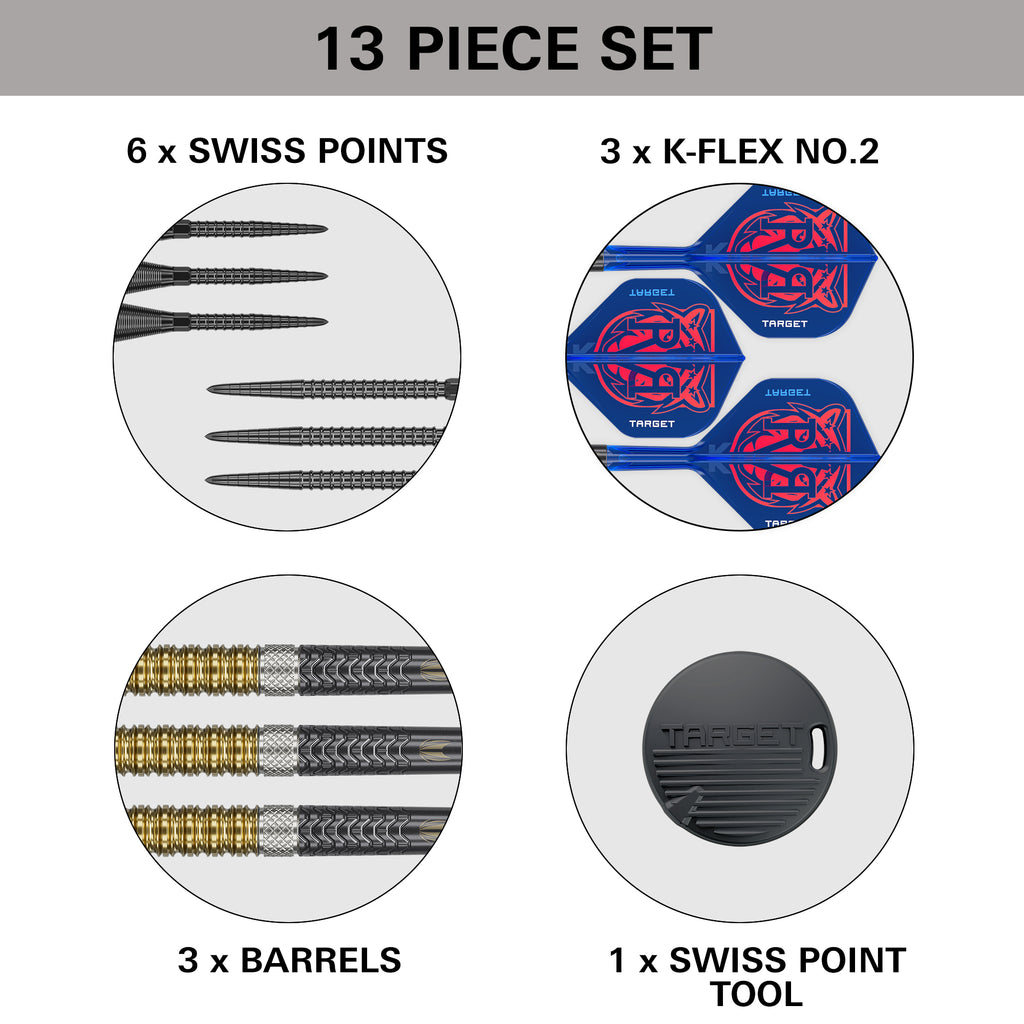 TARGET - 21g - RVB GEN 6 - Steel Tip Swiss Point - 95% Tungsten Darts