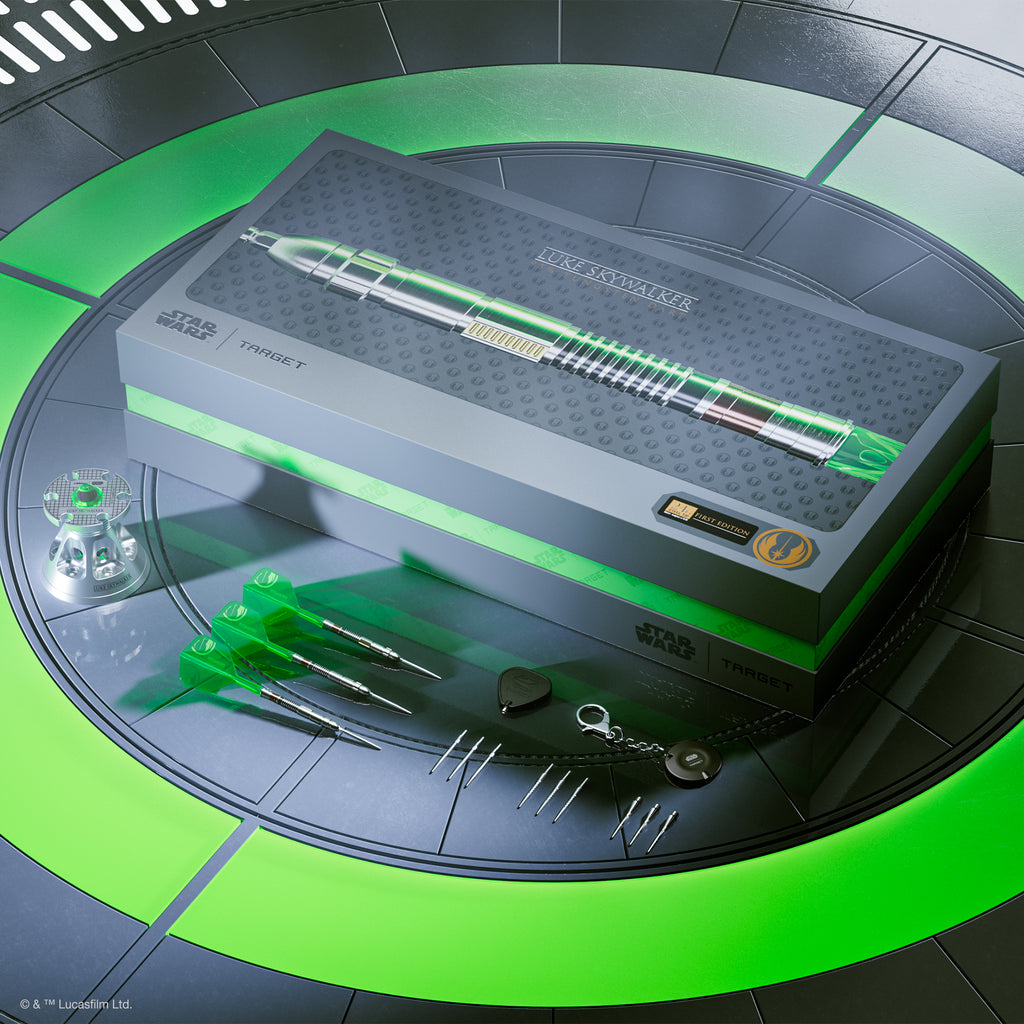 PRE ORDER FOR 11/11/25 - TARGET x STAR WARS - Luke Skywalker 'The Jedi Knight' Light Sabre 24g - LIMITED EDITION - Steel Tip Swiss Point - 95% Tungsten Darts