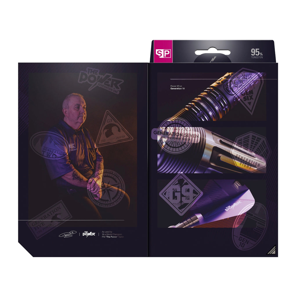 TARGET - Phil Taylor Power 9FIVE GEN10 Steel Tip Darts - 95% Tungsten - 22g