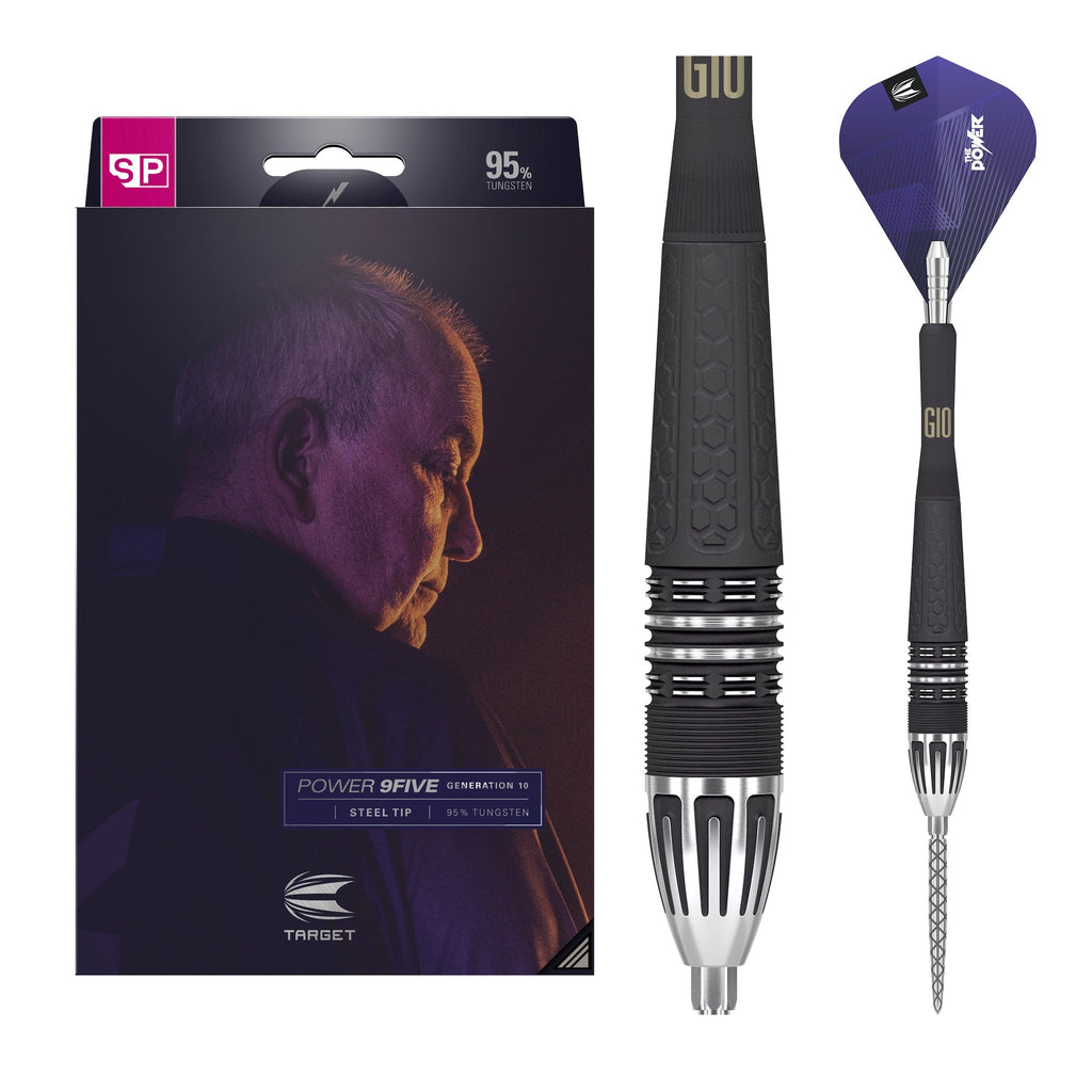 TARGET - Phil Taylor Power 9FIVE GEN10 Steel Tip Darts - 95% Tungsten - 22g