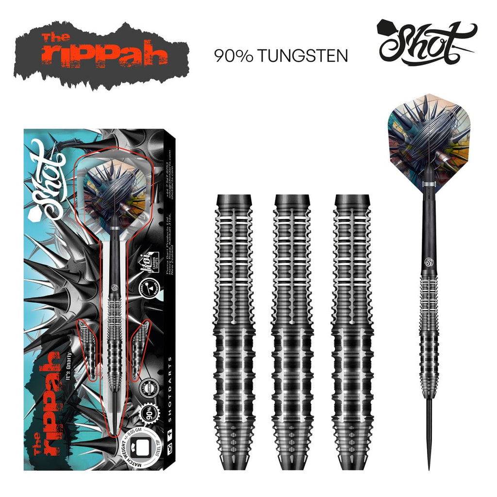 SHOT - Gnarly Rippah Steel Tip Darts - 90% Tungsten - 23g