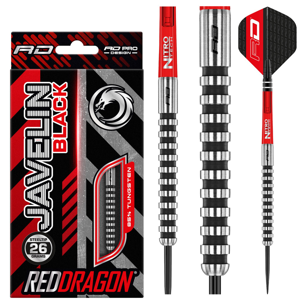 RED DRAGON - Javelin Black Darts - 85% Tungsten - 26g