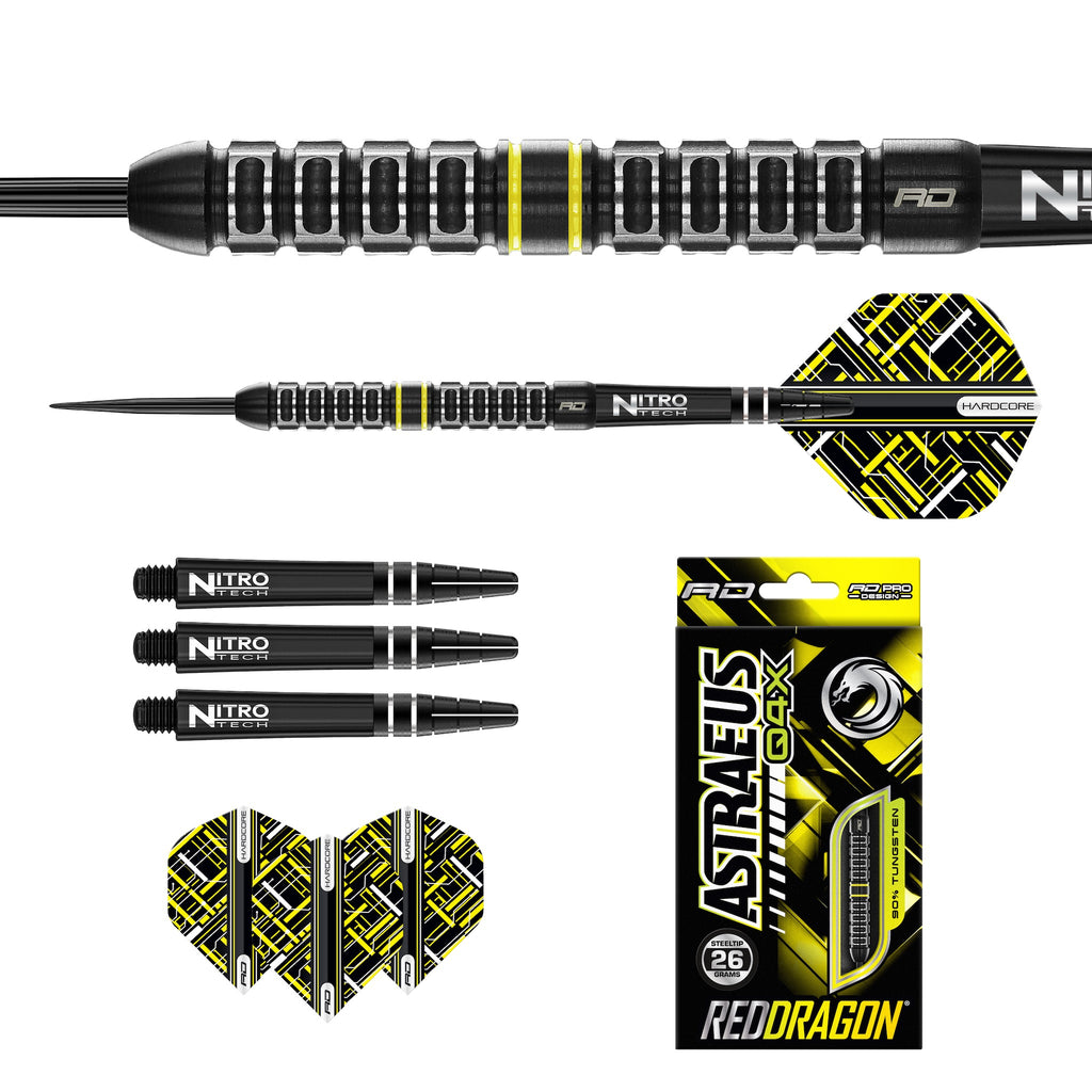 RED DRAGON - Astraeus Q4X Parallel Darts - 90% Tungsten - 26g