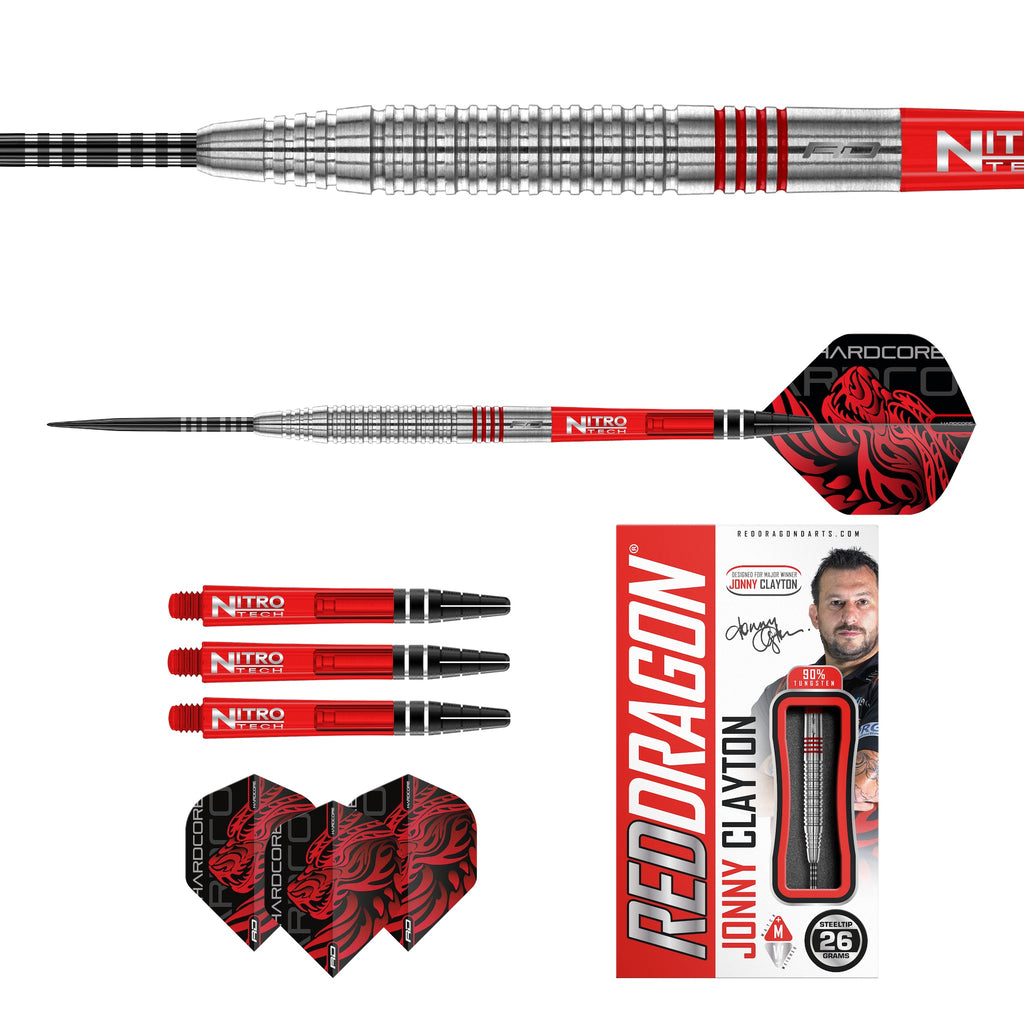RED DRAGON - Jonny Clayton Original 2.0 Darts - 90% Tungsten - 26g