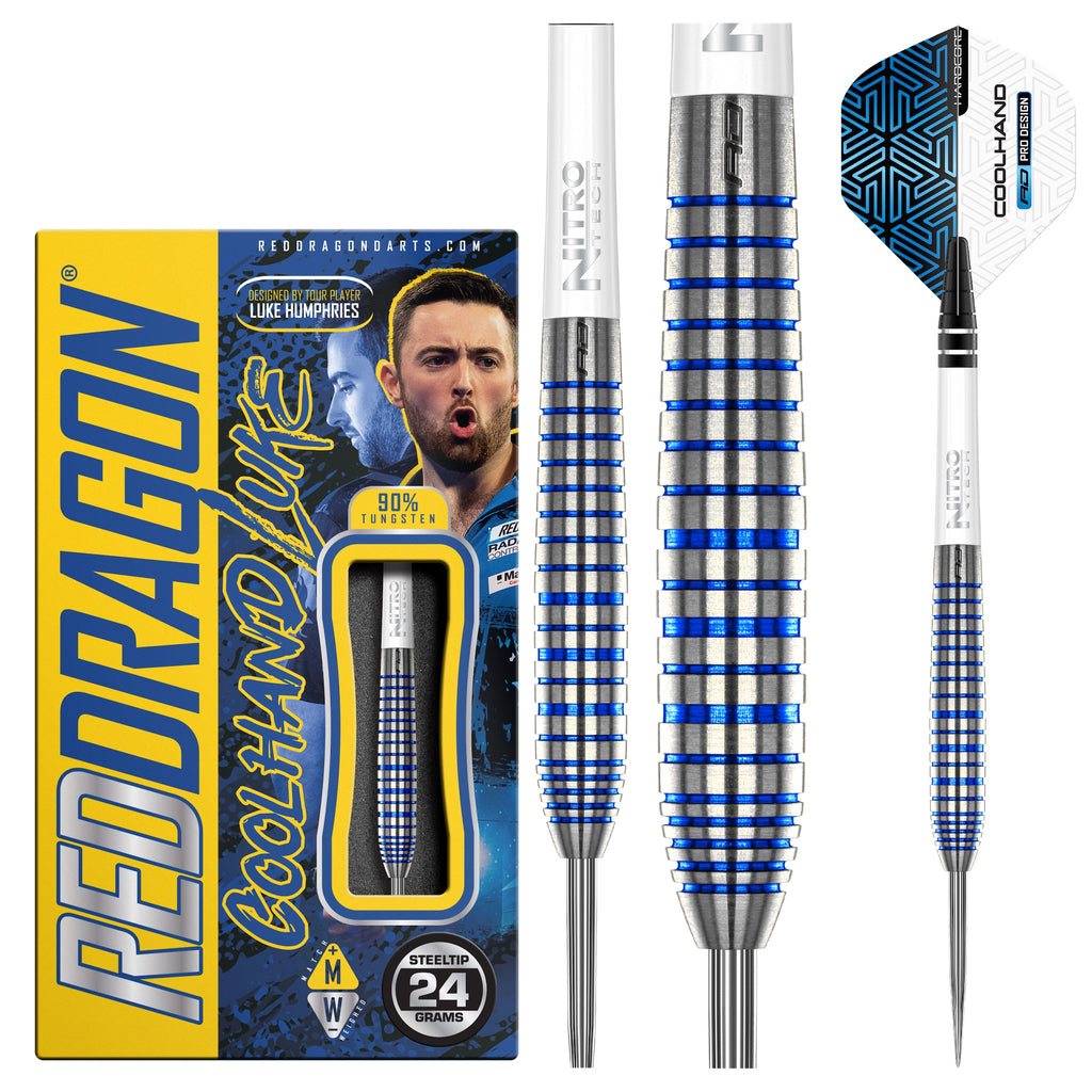 RED DRAGON - Luke Humphries TX3 Cool Blue SE Darts - 90% Tungsten - 24g