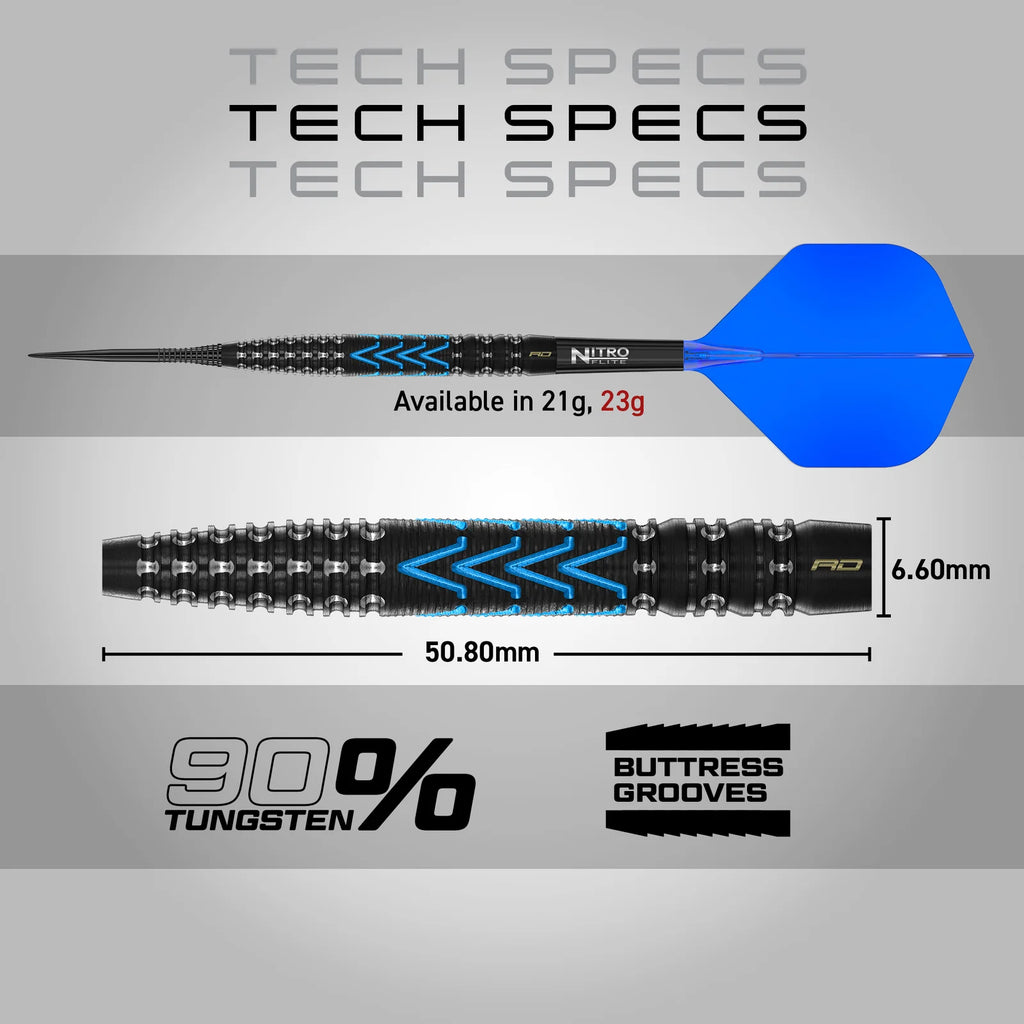 RED DRAGON - 23g AMP TAPERED Darts - 90% Tungsten