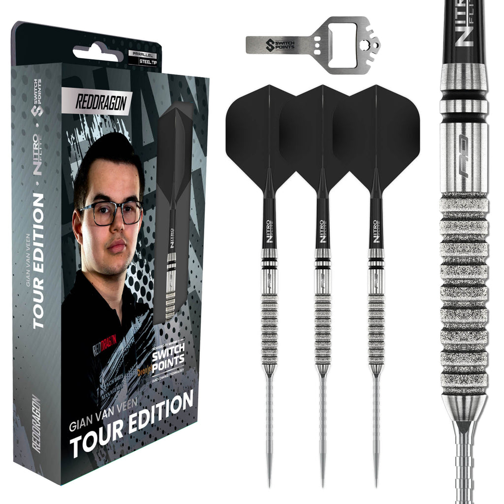 RED DRAGON - 21g Gian van Veen TE Switch Point Darts - 90% Tungsten