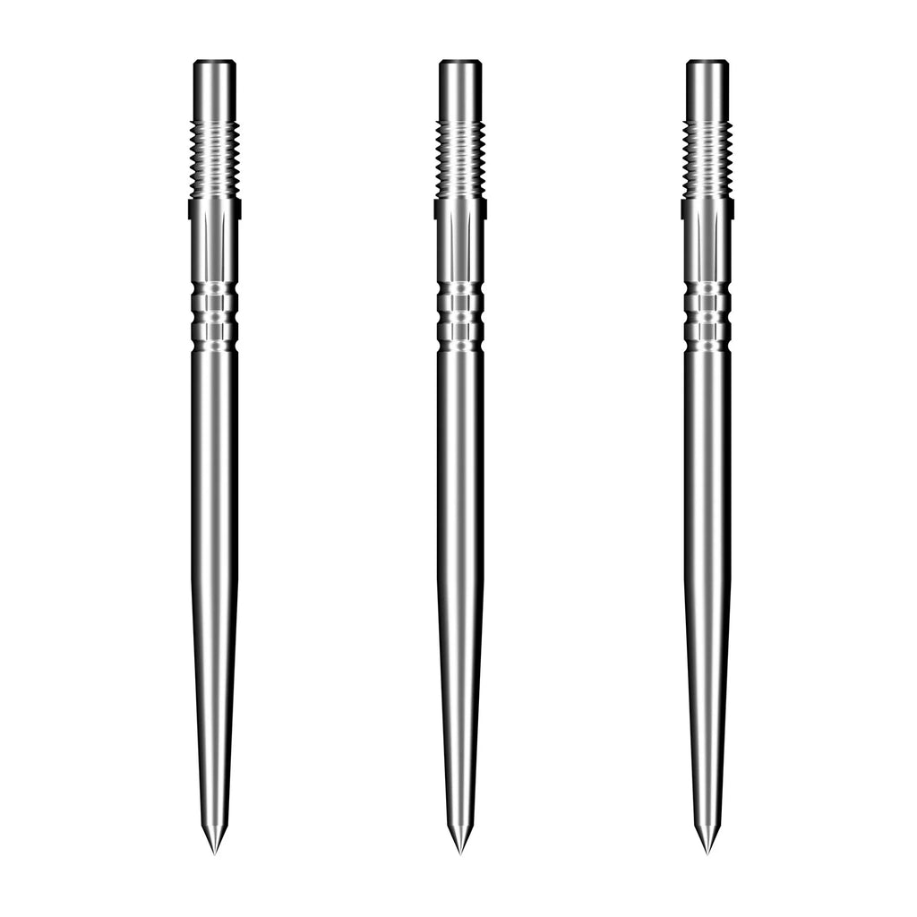SHOT - TURBO Threaded Steel Dart Points - 30/35/40mm - SILVER