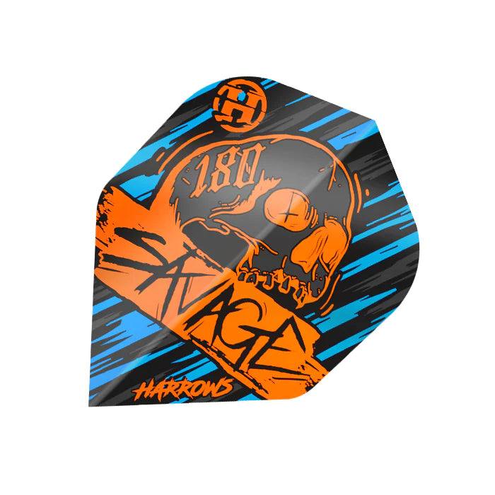 HARROWS - SAVAGE Flights - Standard Small NO2 Shape - ORANGE/BLUE