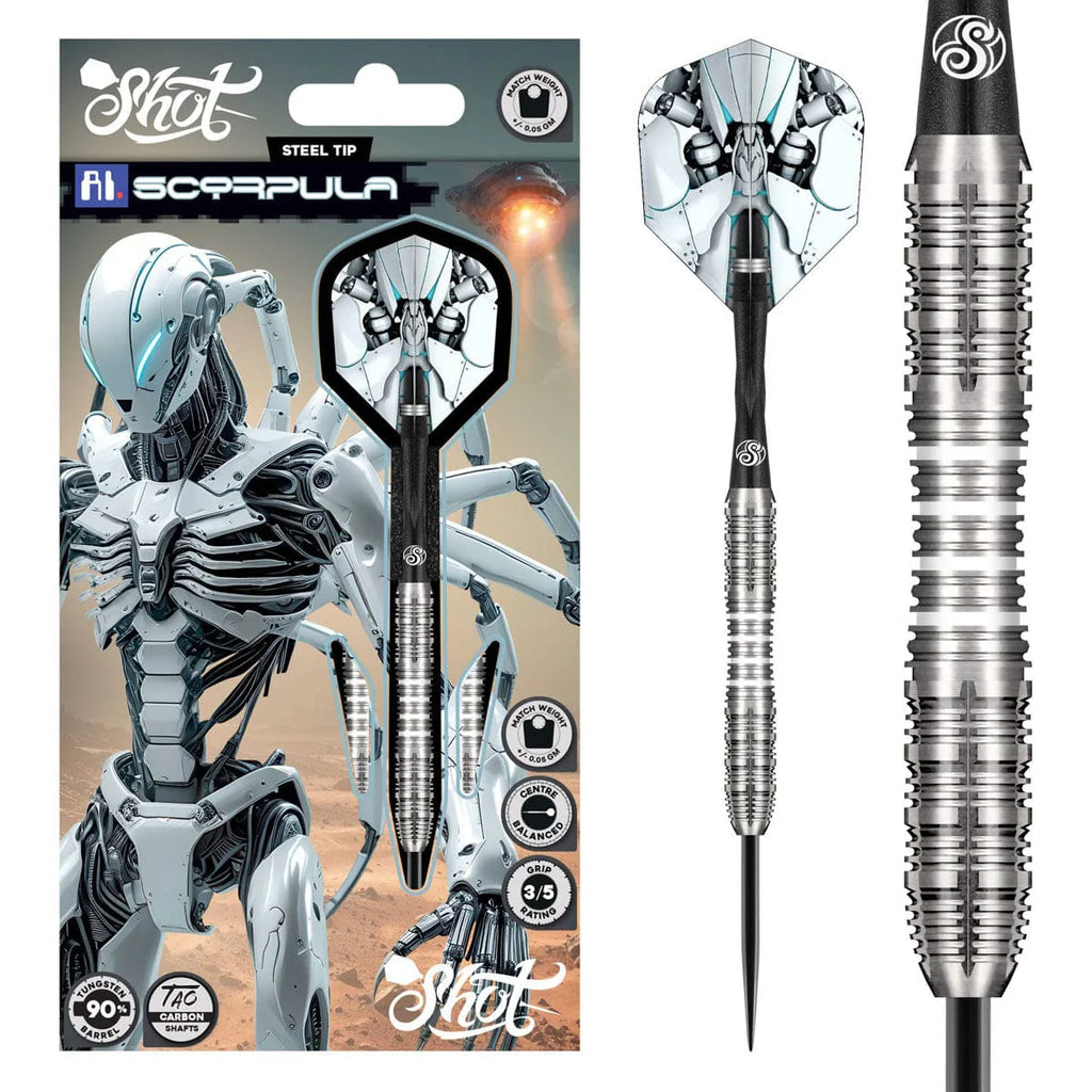 SHOT - 23g - AI Scorpula - 90% Tungsten - Steel Tip Darts Set