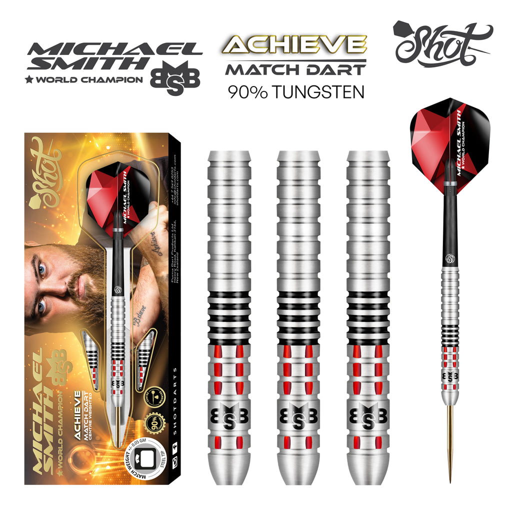 SHOT - Michael Smith Achieve Match Darts - 90% Tungsten - 21g
