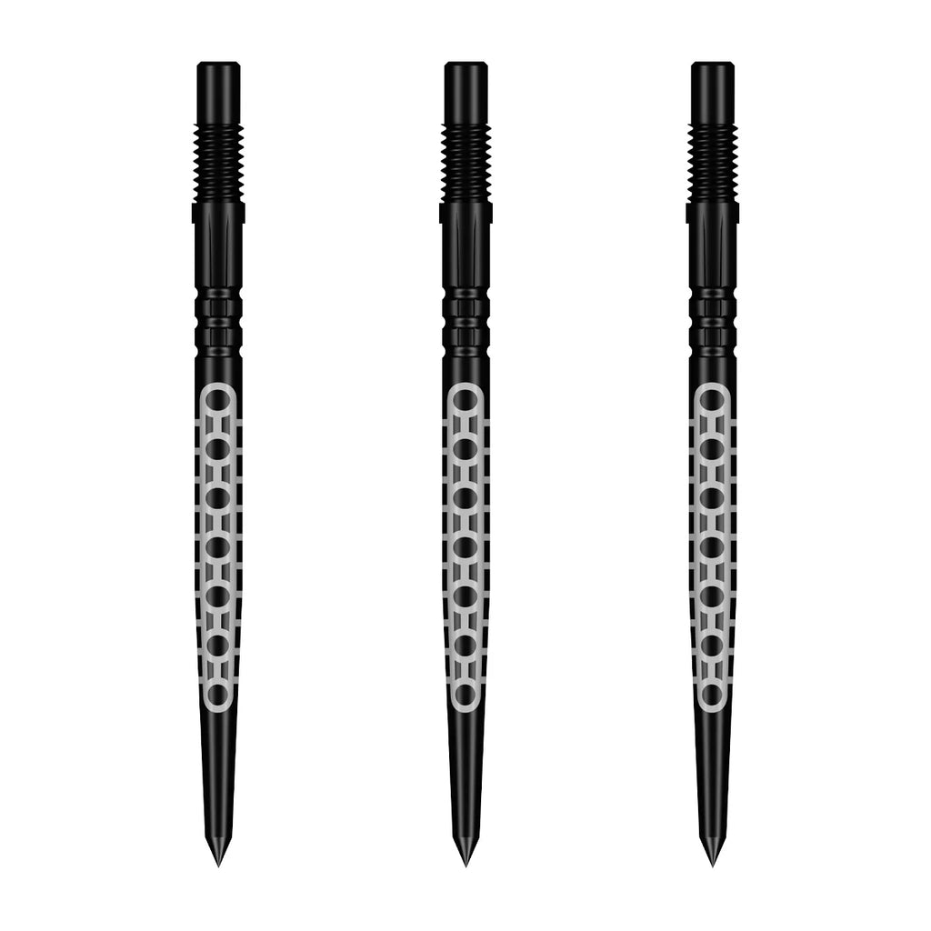 SHOT - GOTHS TURBO Threaded Steel Dart Points - 30/40mm - BLACK