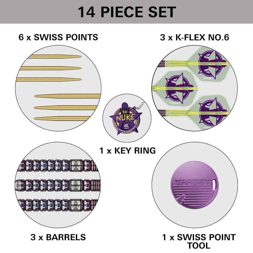 TARGET - Luke Littler World Champ 23g -  Swiss Point Steel Tip Darts - 90% Tungsten