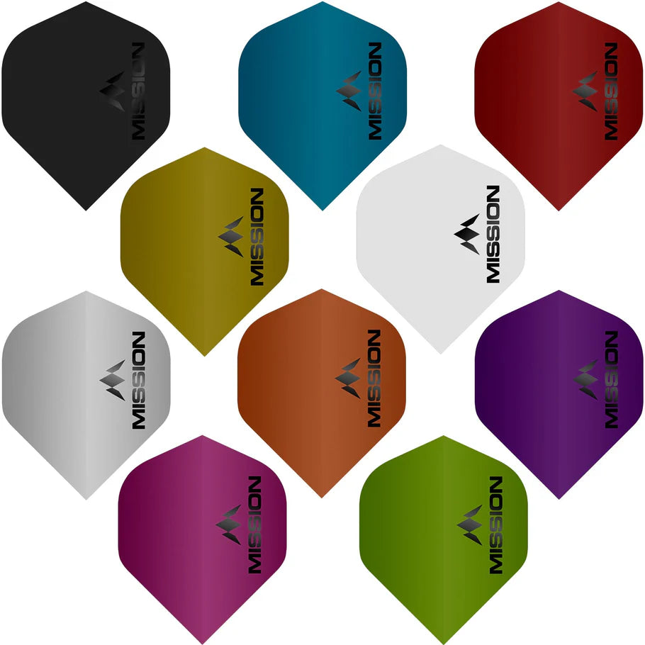 MISSION - Logo No2 Size Dart Flights - 100 MICRON THICK