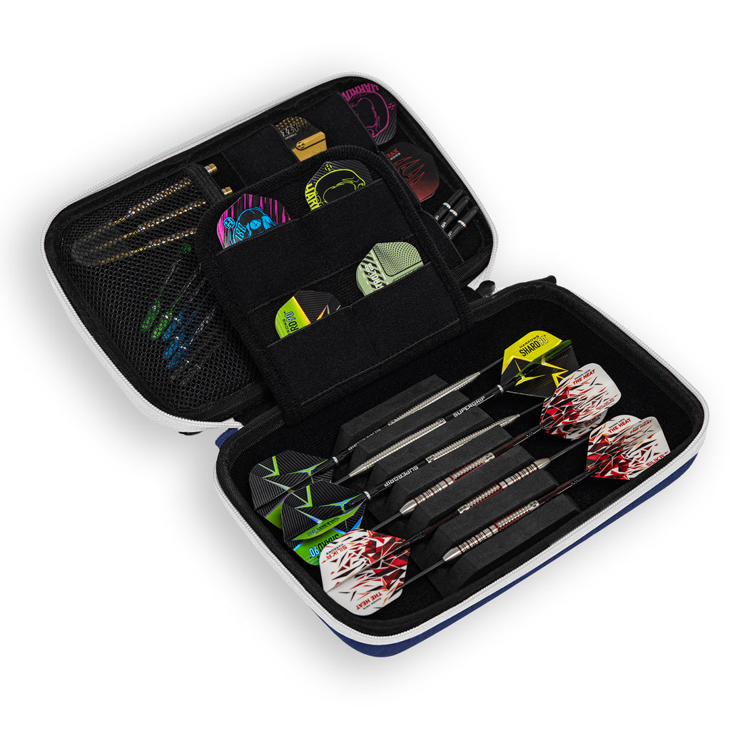 HARROWS - SMART CASE 6 Dart Case - WHITE/BLUE
