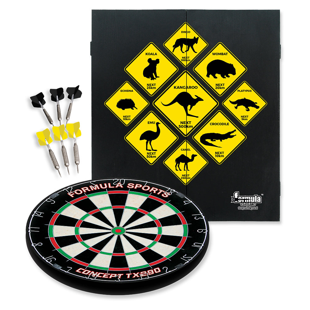 FORMULA - Outback Cabinet, Dartboard and Darts Set