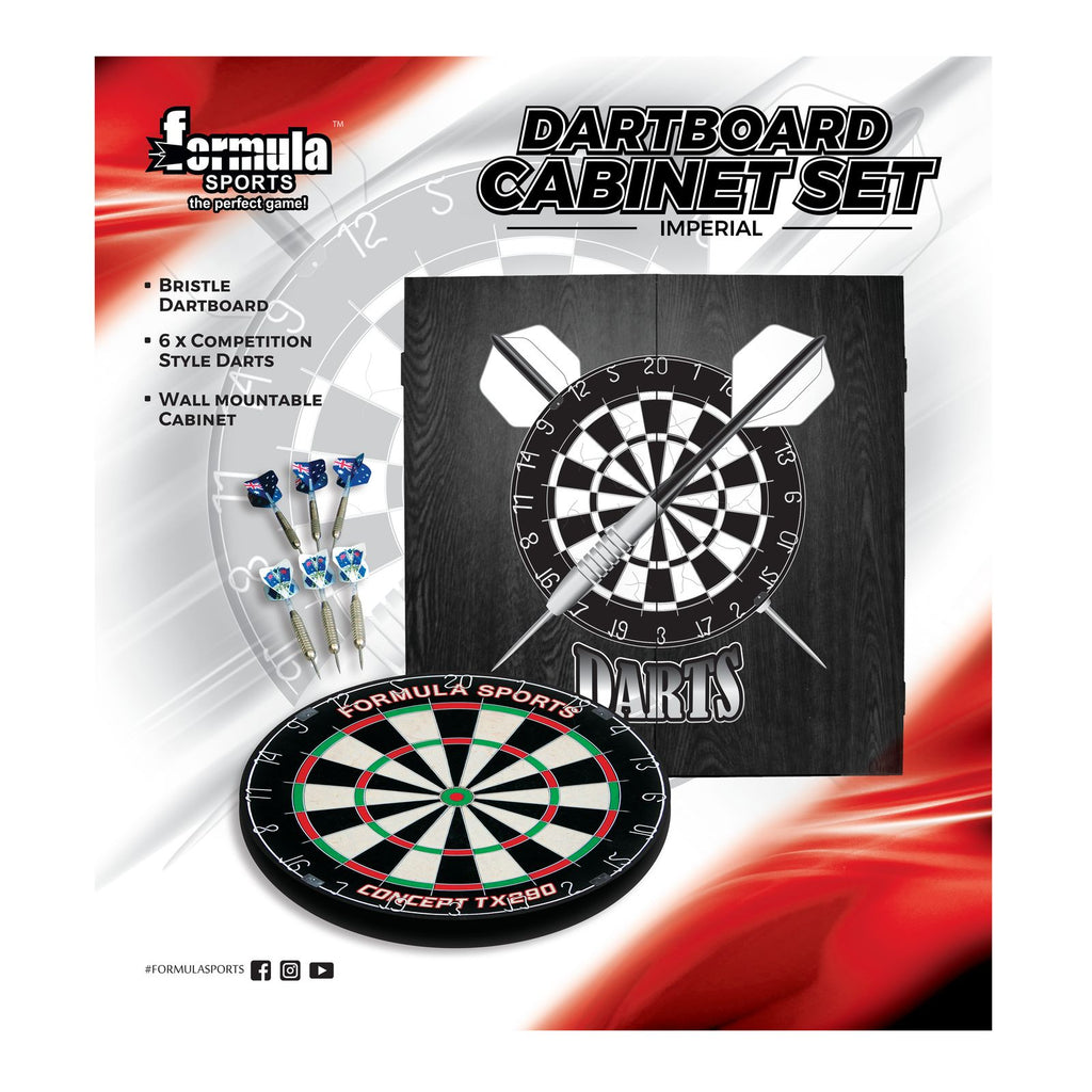 FORMULA SPORTS Imperial Cabinet, Dartboard and Darts Set